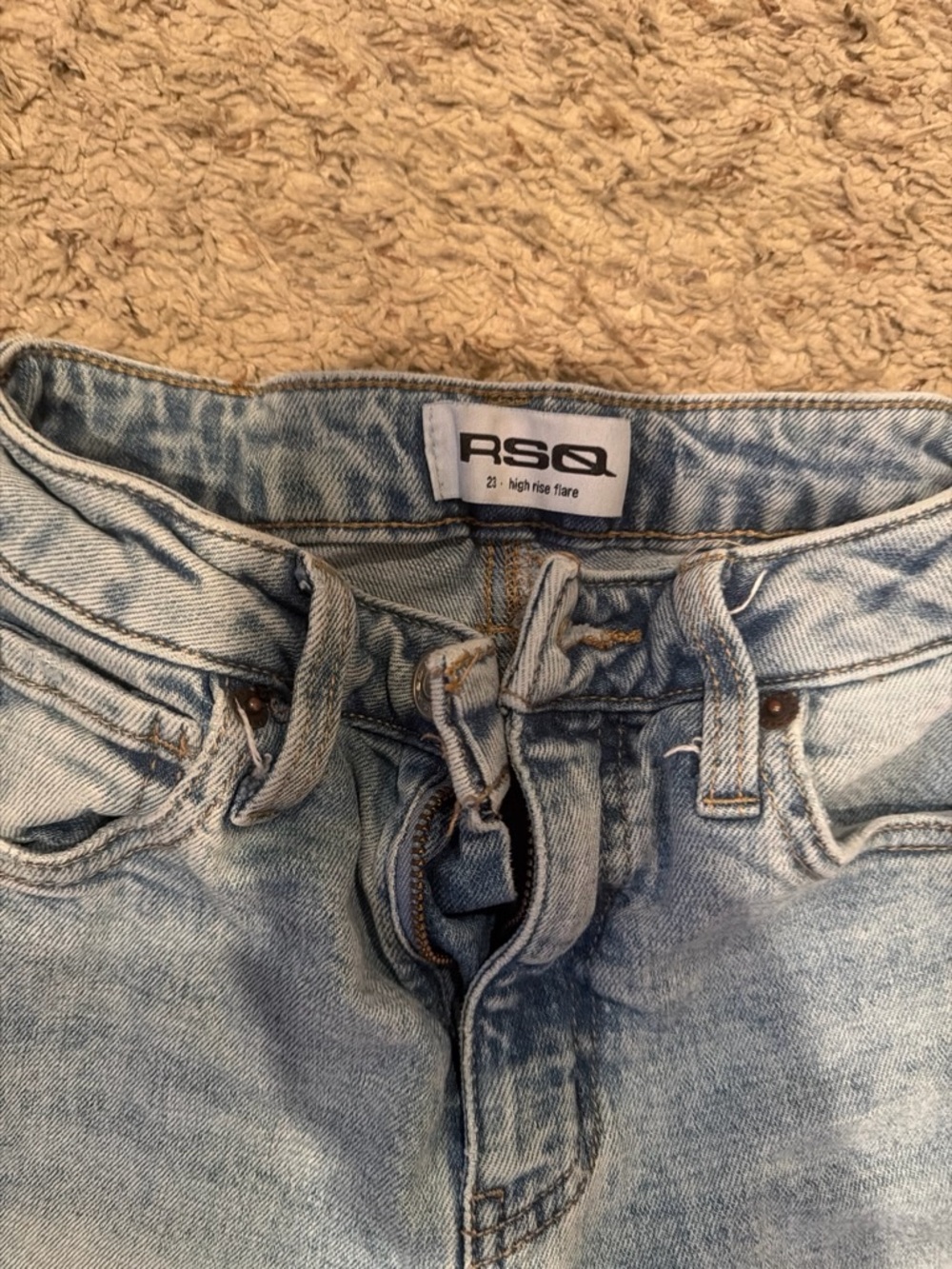 RSQ Light Blue High-Rise Flare Jeans